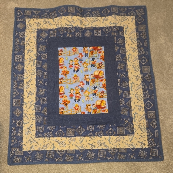 Roy Rogers Cowboy Baby Patchwork Quilt Handmade - Picture 1 of 6